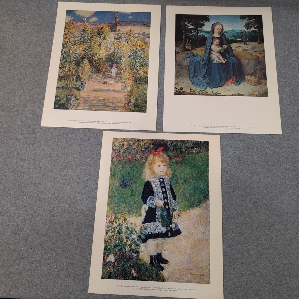 National Gallery of Art Print Set Renoir Monet Gerard David Impressionist Art